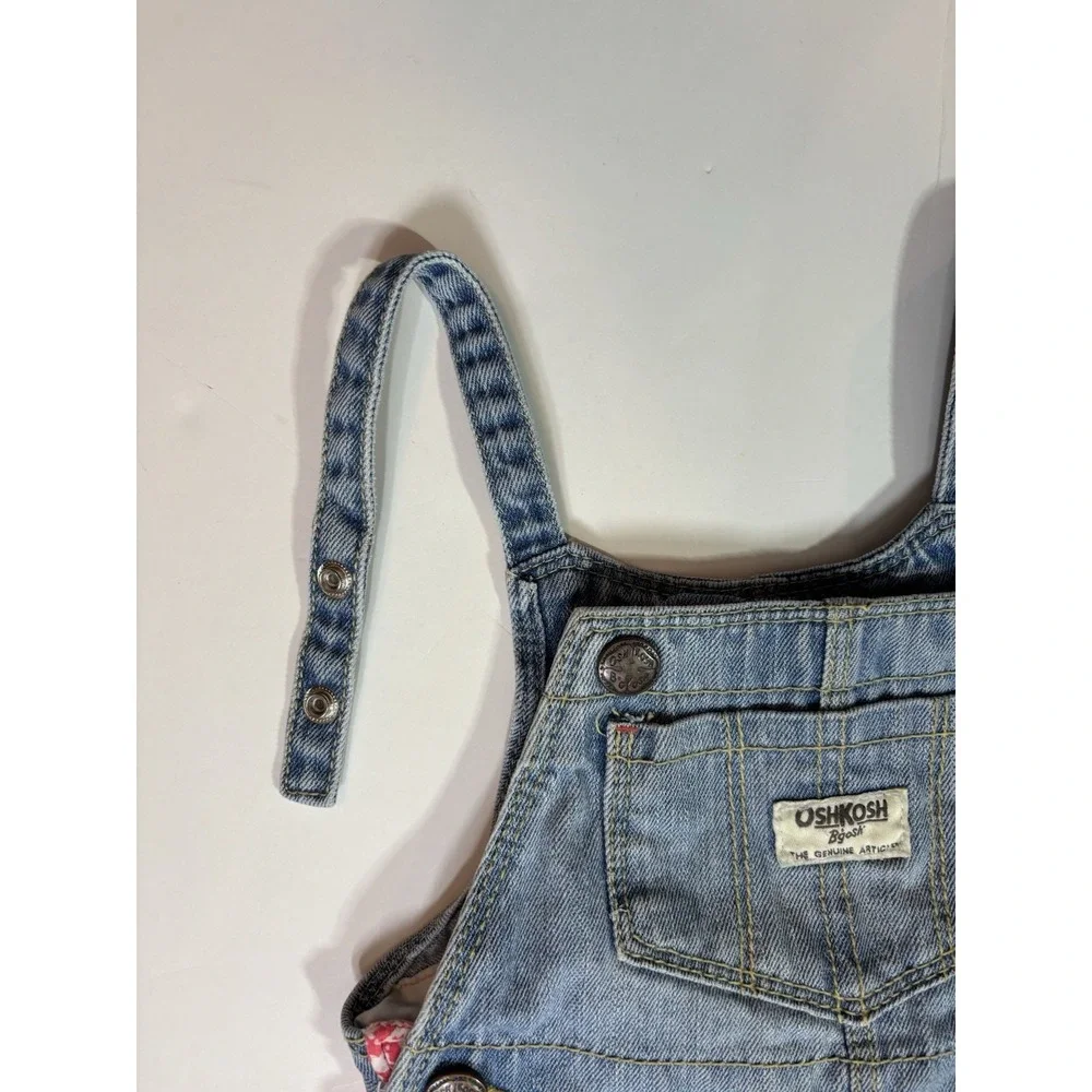 Oshkosh B'gosh Dress Double‎ Tier Floral Layer Denim Adjustable Straps Girls 2T